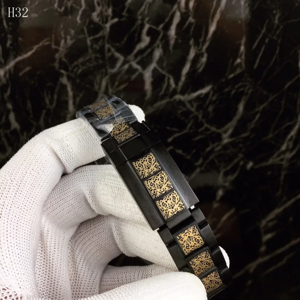 Новые золотые часы с резьбой по дереву, автоматические часы для дайвинга, механические водонепроницаемые часы для плавания в стиле Tetro, Роскошные мужские часы