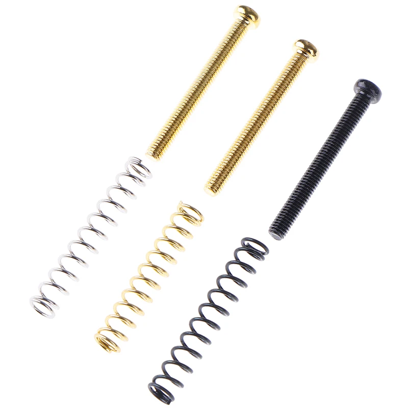 8 pcs montieren höhe schraube mit feder für elektrische gitarre ersatz teile metall elektrische gitarre single coil pickup free global shipp
