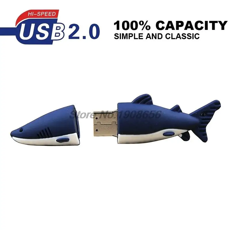 Мультяшная Акула Usb флеш-накопитель милые животные 32 ГБ USB флешки 64 Cle U диск