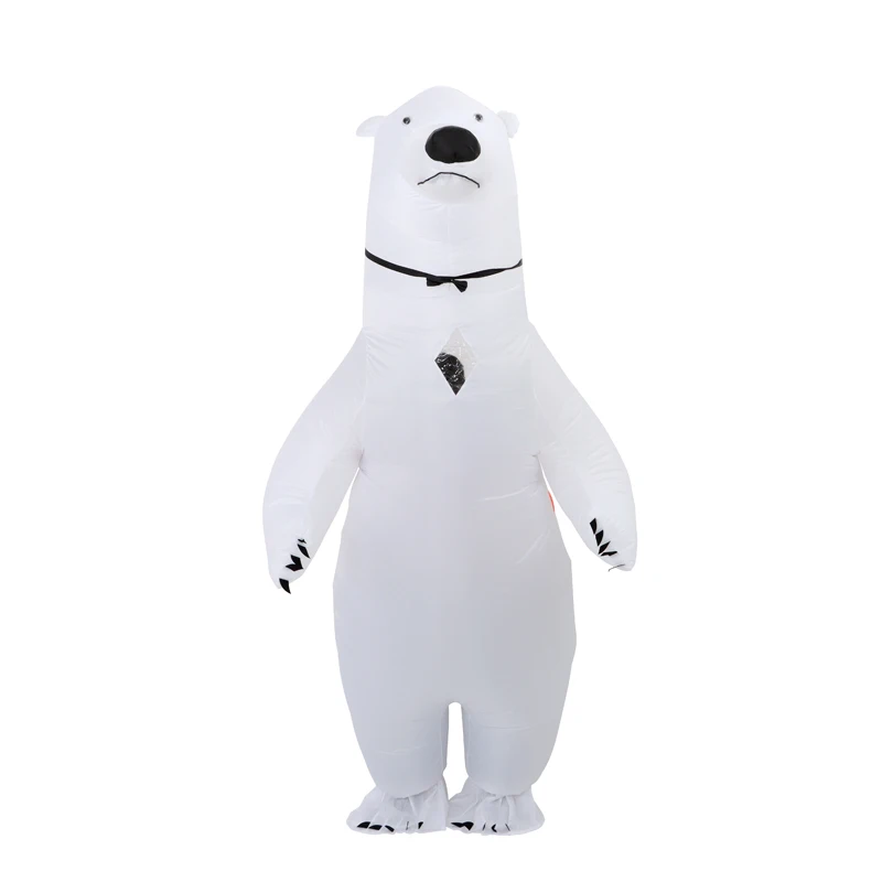 Adult White Polar Bear Shape Inflatable Costume Full Body Blow up Costumes Fancy Dress  for Halloween Cosplay Party Dropship