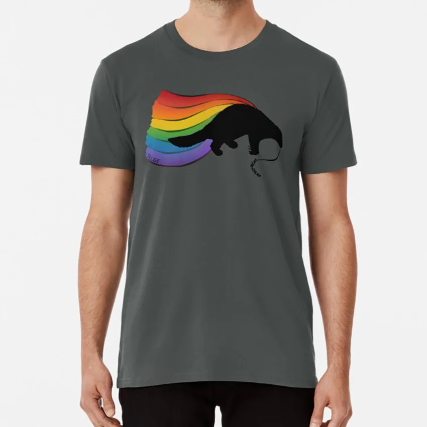 Темно-серый Pangolin Rainbow power! Футболка pangolins pangolin scaly anteater животные дикая природа сохранение окружающей среды - Цвет: Темно-серый