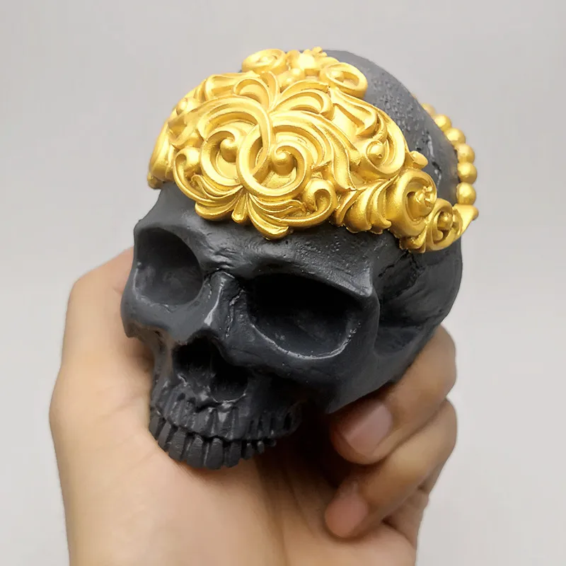 3D изысканный головной убор Череп Силиконовая форма diy свеча мыло Смола