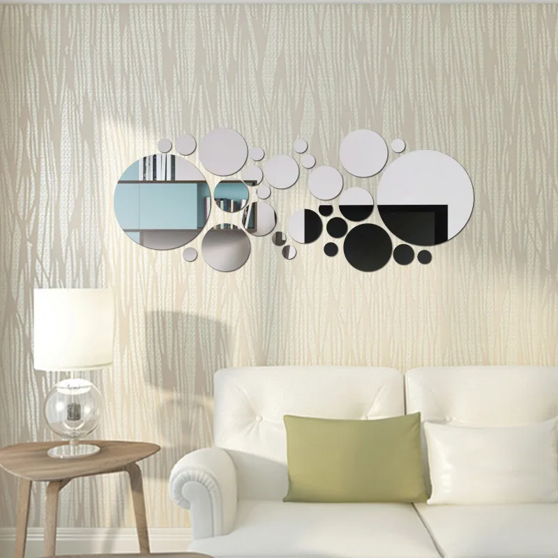 

Environmentally Friendly Adhesive 3D Three-dimensional Wall Sticker Acrylic Mirror Sticker DIY Circle Any Combination