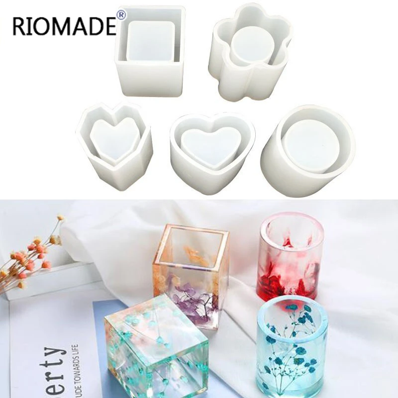 Cuboid цилиндрический контейнер для ручек эпоксидная смола|Глиняные формы| |