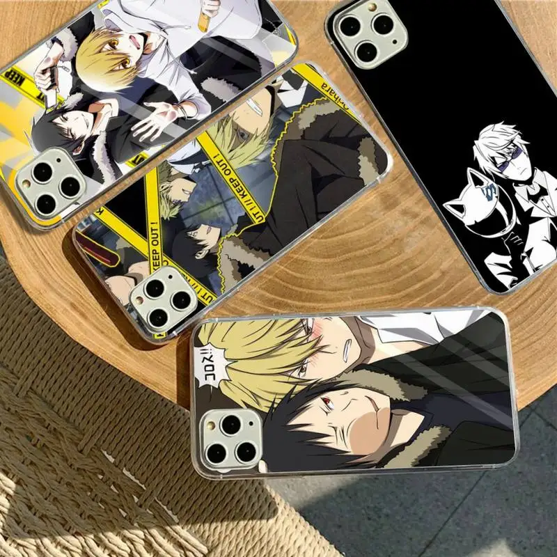 

YNDFCNB Anime DuRaRaRa Phone Case for iPhone 11 12 13 mini pro XS MAX 8 7 6 6S Plus X 5S SE 2020 XR case