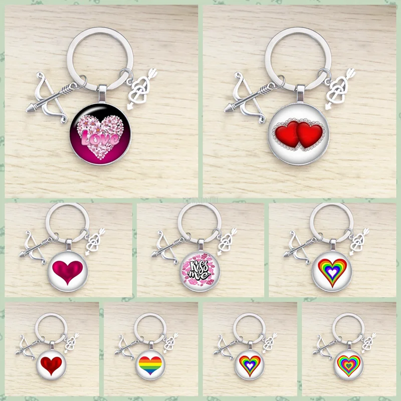 Новинка брелок со стрелкой и одной через сердце из сплава с подвеской в виде