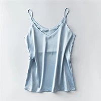 blue Стиль ИМИТИРОВАННАЯ шелковая ткань атласный ремень bei heart · traeh shan Женская свободная и Базовая рубашка больших размеров Верхняя одежда Нижнее белье Топ - Цвет: blue