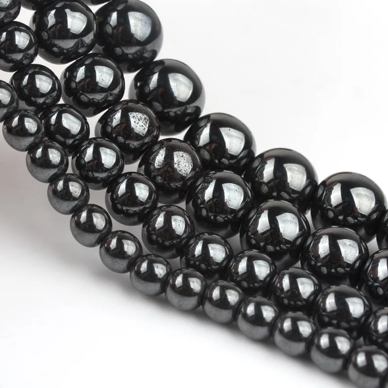 2/3/4/6/8/10/12mm Natural Stone Beads Black Gold Rainbow Hematite Jewelry For Wristband Making Findings | Украшения и аксессуары
