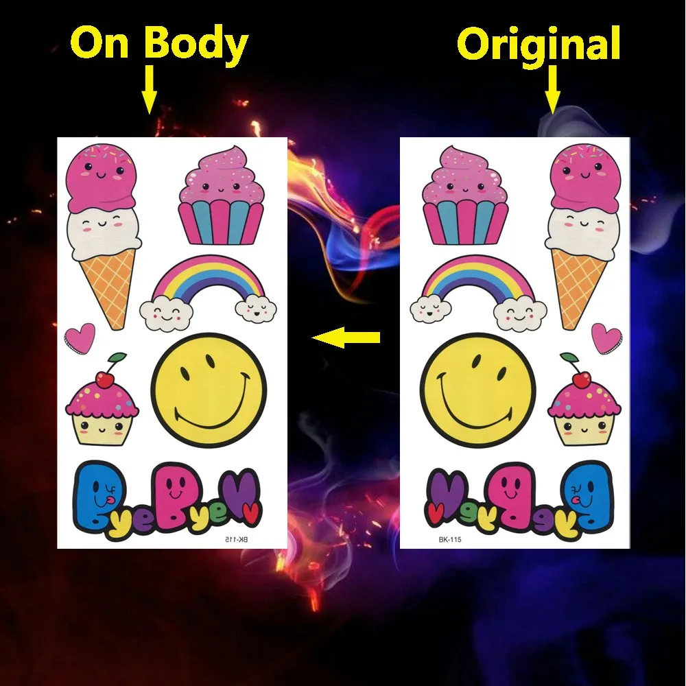 Временные тату с изображением мороженого радужные татуировки стикер со