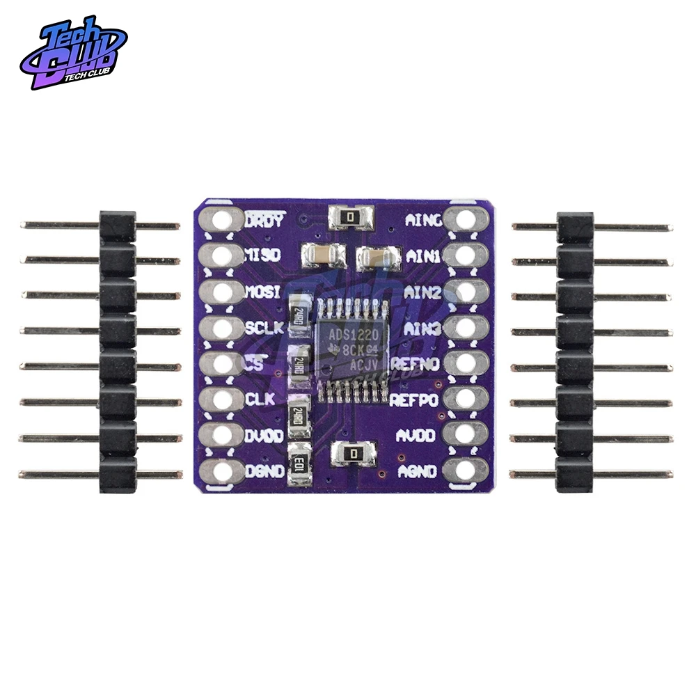 ADS1220 ADC 24 битный модуль преобразователя I2C с низким энергопотреблением аналогово