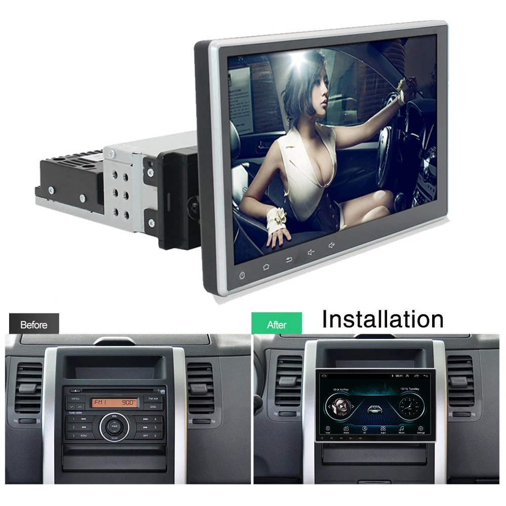 Универсальная магнитола для авто мультимедийный плеер на android с 10 &quotсенсорным