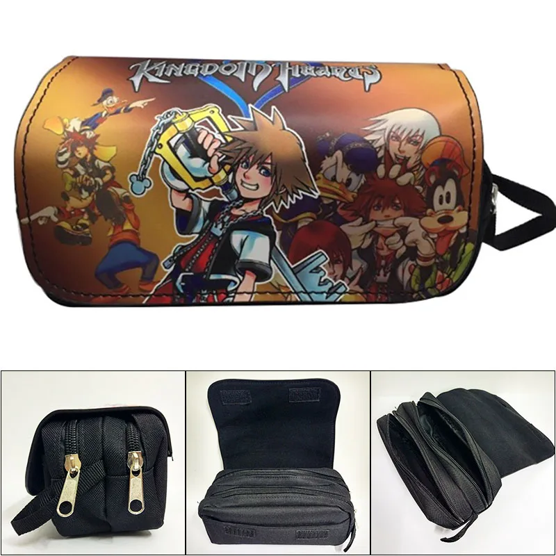 Милый кошелек с рисунком из мультфильма Королевство Сердец парусиновая кожаная