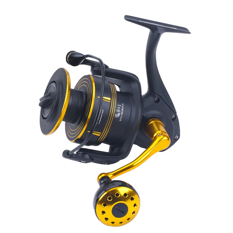 

WOEN New Sea fishing reel SW10000HG All metal Iron wheel Speed ratio 5.9:1 Anti seawater Boat fishing reel 35KG braking force