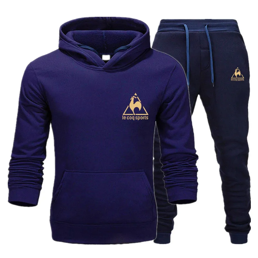 

2021 2Pcs Men Sets Casual Fashion Hoodies Pant Hoody Sweatshirts + Sweatpants Tracksuit Autumn Winter Jogging Sportswear Jacket
