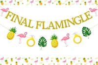 bachelorette party decorations final flamingle banner pineapple flamingo ring garland for womens hawaii tropical party supplies