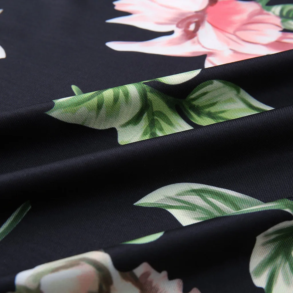 

2021 Summer New Fashion Casual Maternity Dresses Round Neck Long Sleeve Floral Printed Tight Maternity Casual Dress Tops