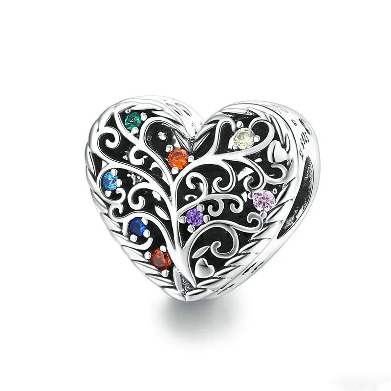 

Silver Heart Pendant Charms Fit Women Beads Bracelets Jewelry Gift