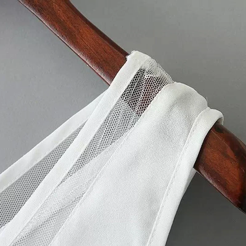 Женская летняя обувь V образным вырезом шифоновые 3XL Топ без рукавов белого и