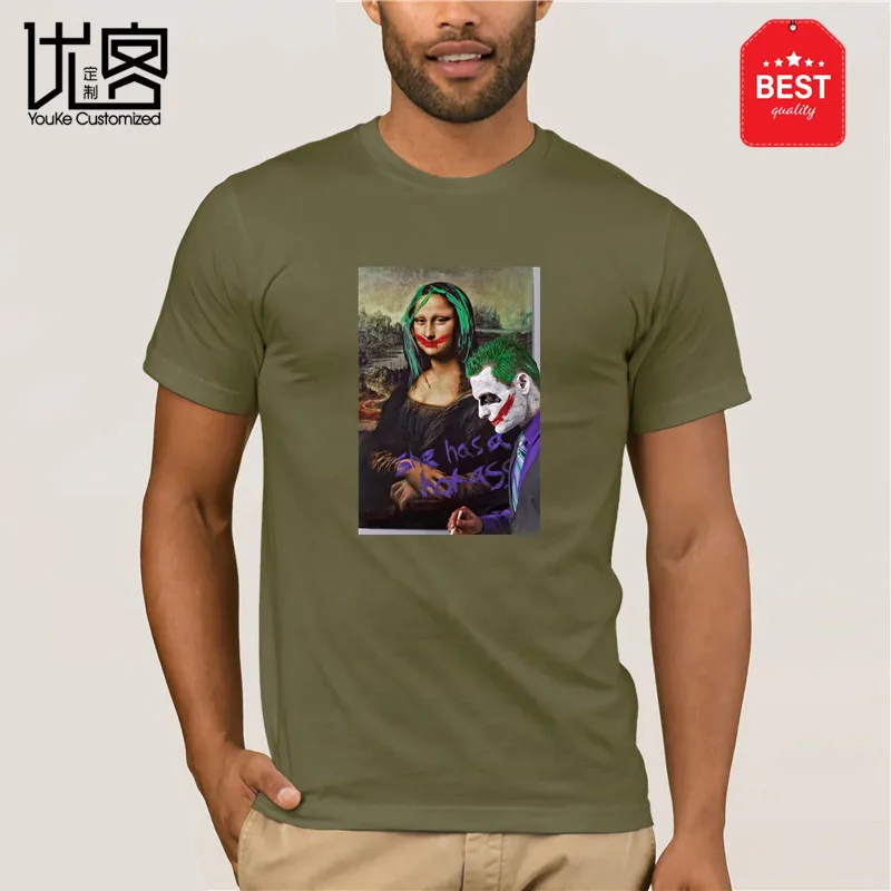 Футболки Джокер Мона Лиза винтажные футболки с надписью She Has A Hot Ass мужская одежда