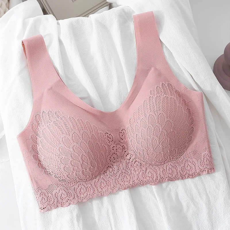 

Seamless Bra Lace Breathable Brassiere Wireless Thai 4.0 Latex Contour Bra Underwear For Women SECENSE