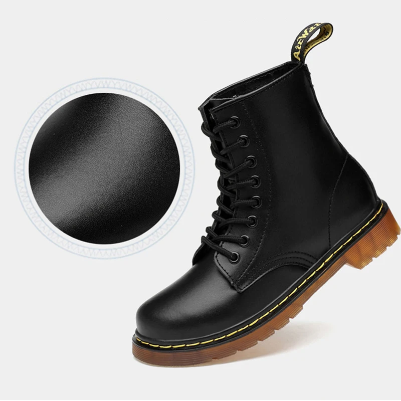 Мужские и женские ботинки классические с высоким берцем кожаные для пары круглым