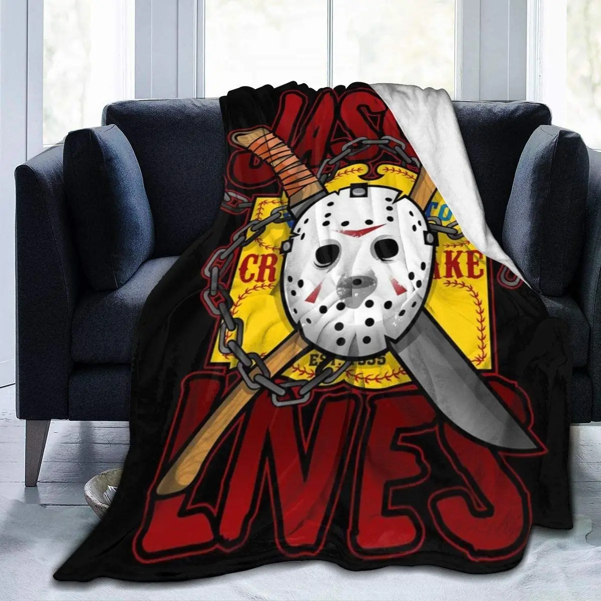 

Luxury Comfort Warm Fluffy Plush Hypoallergenic Blanket Horror Kills Halloween Fear JAson Voorhees for Bed Sofa Chair Autumn