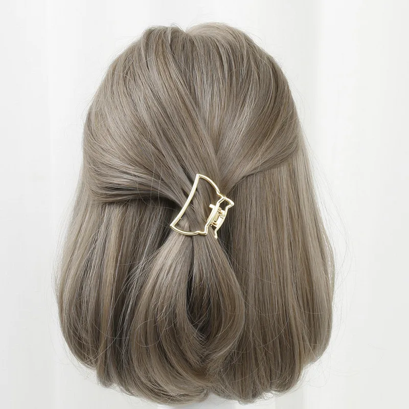 Зажим для волос женщин и девочек металлический зажим в форме краба золотистого