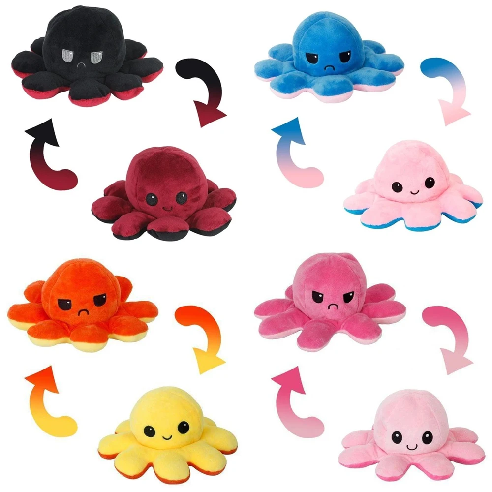 

Hot Sale Children's Soft Octopns Plush Animal Children's Double Sided Flipped Doll Soft Reversible Lovely Plush Peluches Dou