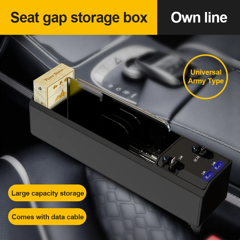 

Car Seat Crevice Storage Box Seat Gap Slit Pocket Catcher Organizer Universal Car Seat Organizer Card Phone Holder Pocket