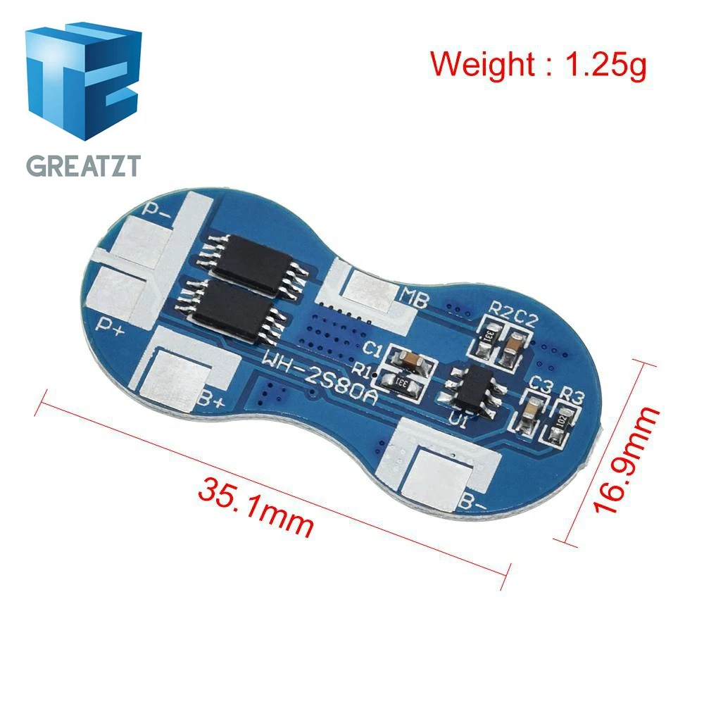 2 S Защитная плата зарядного устройства для литий-ионного 18650 литиевого