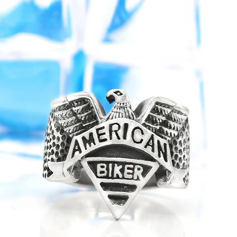 Кольцо KLDY из нержавеющей стали мужское кольцо в стиле панк Байкерский Орел набор