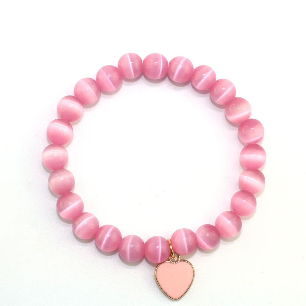 Романтический браслет из натурального камня кошачий глаз для женщин браслеты с