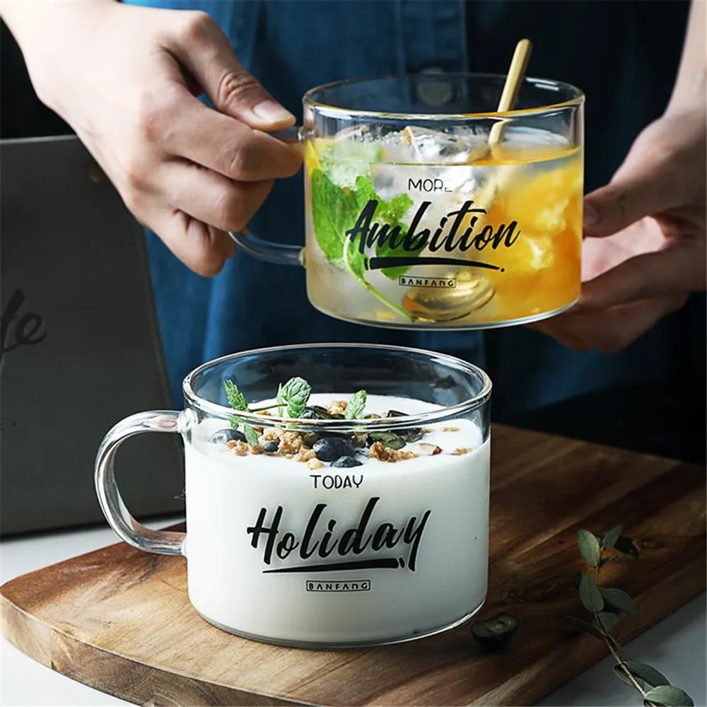 Стеклянная кружка для чая с молочным соком креативная черная позолоченная