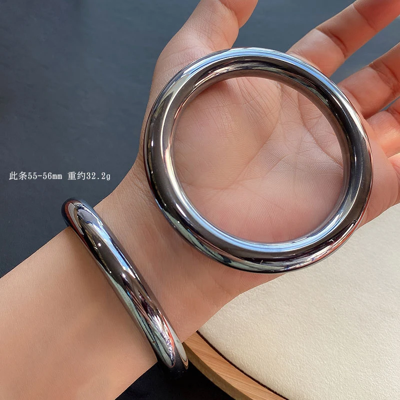

Dropshipping Natural Terahertz Stone Bangle Lady Wrist Energy Bracelet Korean Style Hand Row Health Care Body Fashion Jewelry