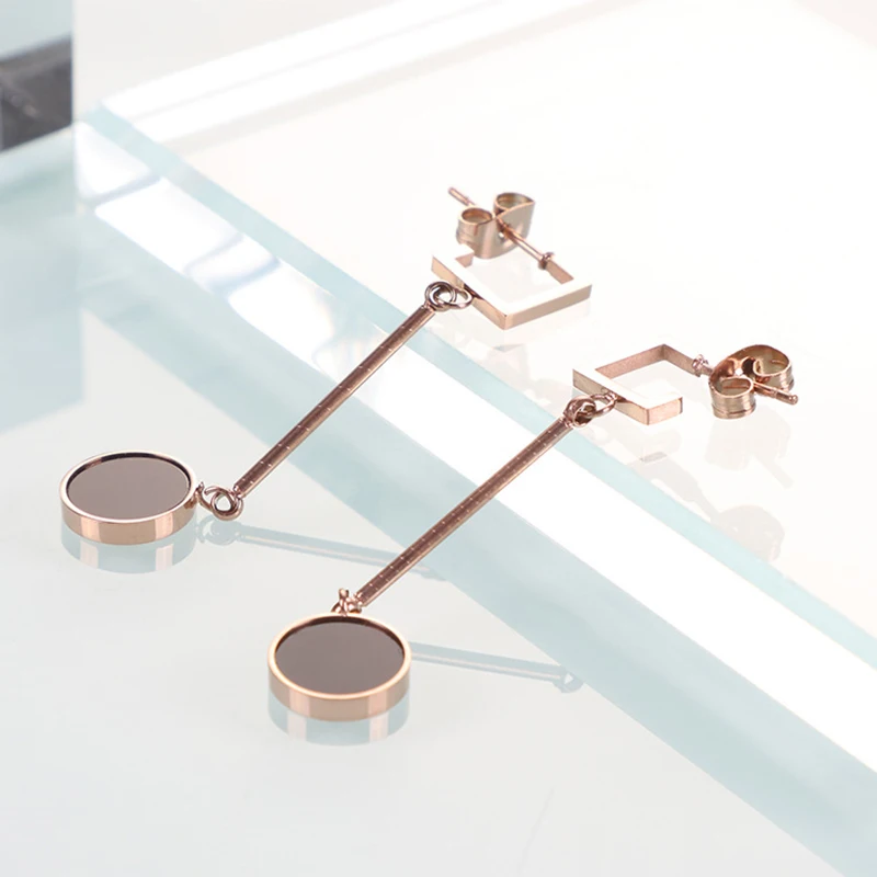 Женские длинные серьги в форме S женские подвески из розового золота нержавеющей