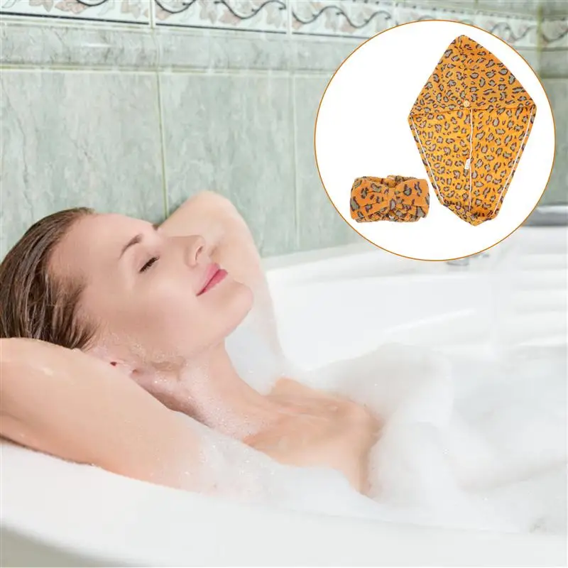 

1 Set of 2pcs Comfortable Durable Washable Hairband Hair Drying Cap Hair Towel