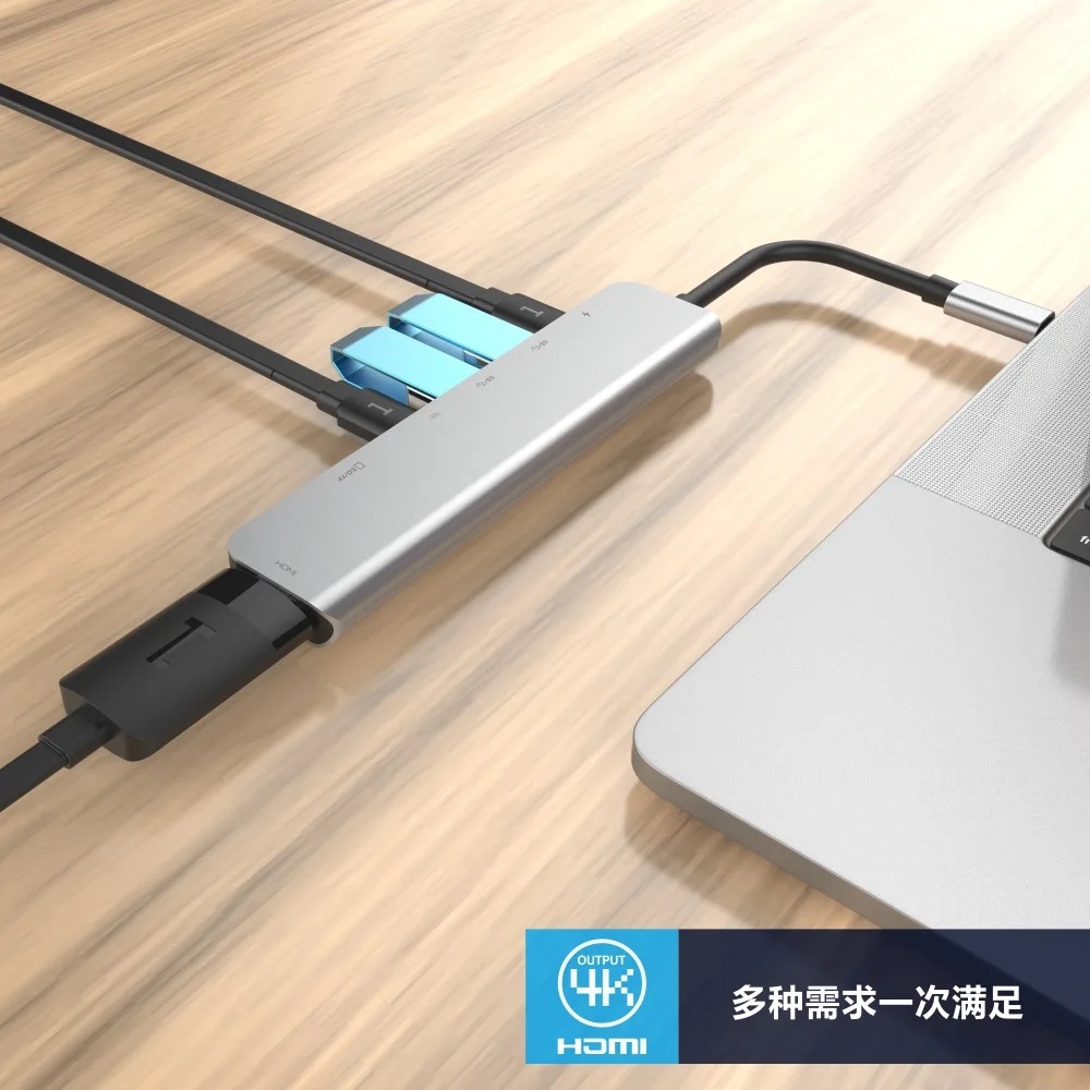 8in1 USB c концентратор thunderbolt 3 Тип c к HDMI 4 к UHD 87 Вт PD Быстрая зарядка USB3.0 концентратор 1000 Мбит/с конвертер передачи Тип c адаптер