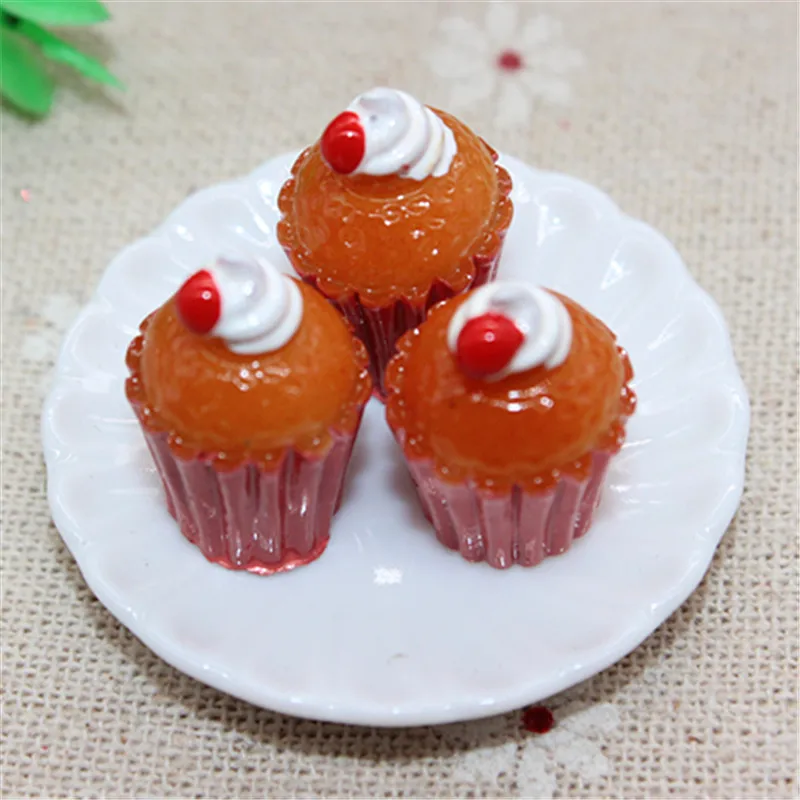 10pcs Cute 3D Resin Cake Cup Dessert Simulation Miniature Food Art Flatback Cabochon Accessories Craft DIY 15*21mm | Дом и сад