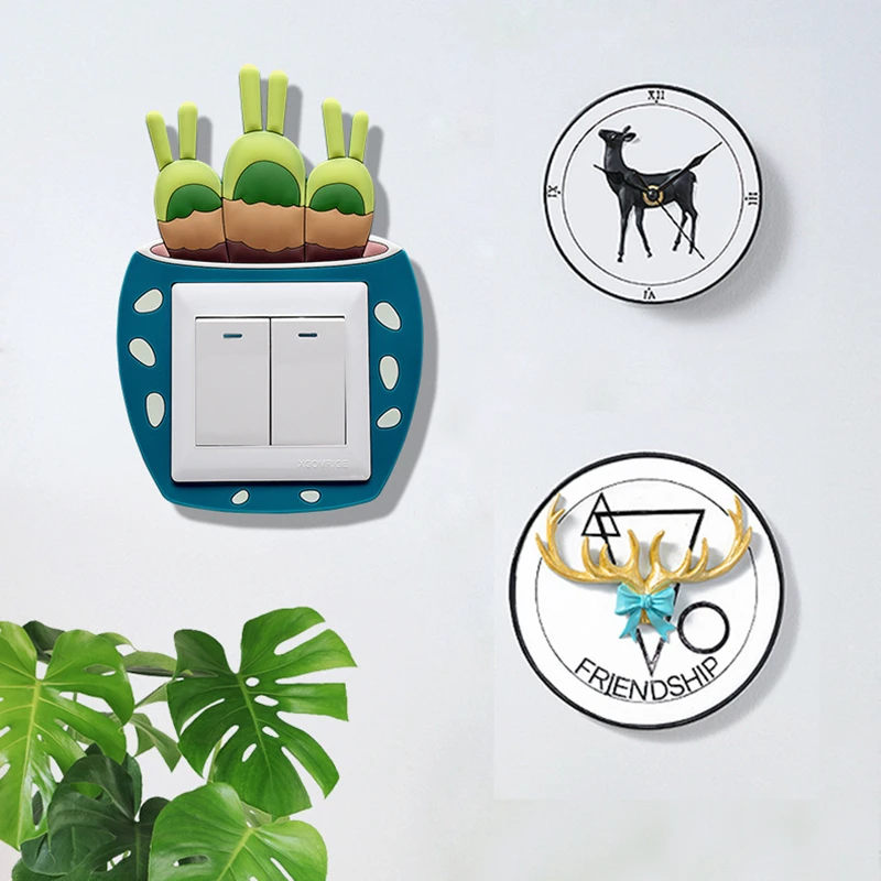 

Household Washable Non-marking Cute Cartoon Luminous Stereo Switch Sticker