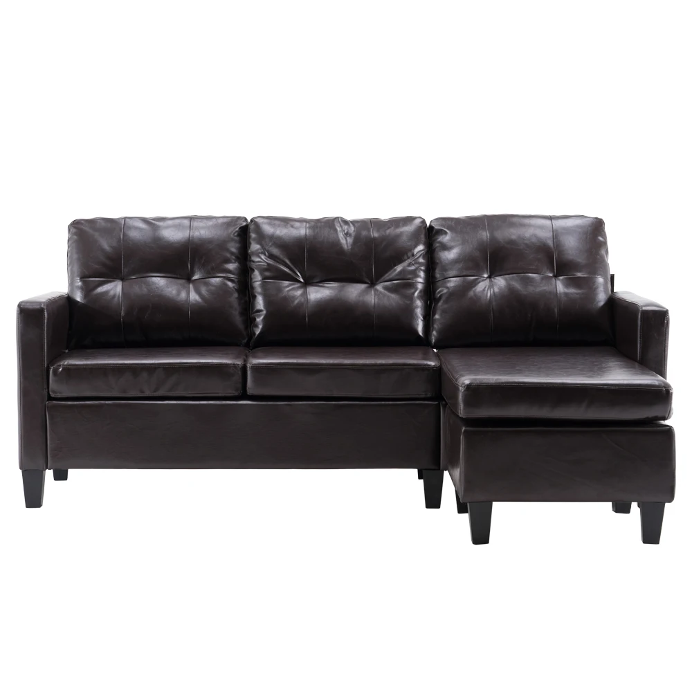 

【USA READY STOCK】PU Combination Sofa Dark Brown