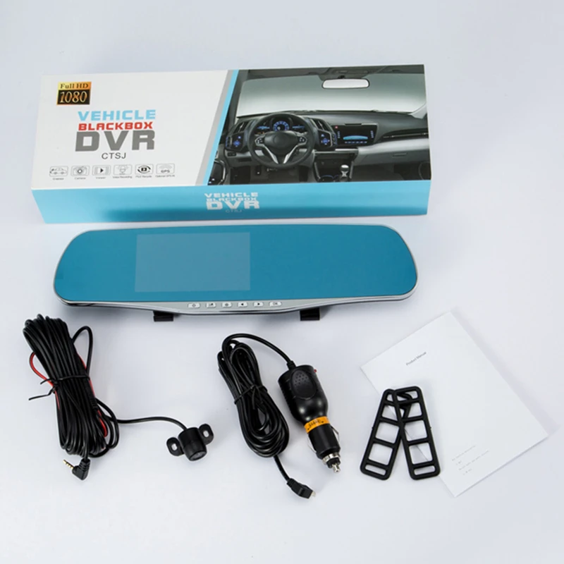 

Vikewe FHD 1080P car camera 4.3 inch Mirror Rearview Camera dual lens Car DVR Night Vision rearview mirror auto dvr Dash Cam