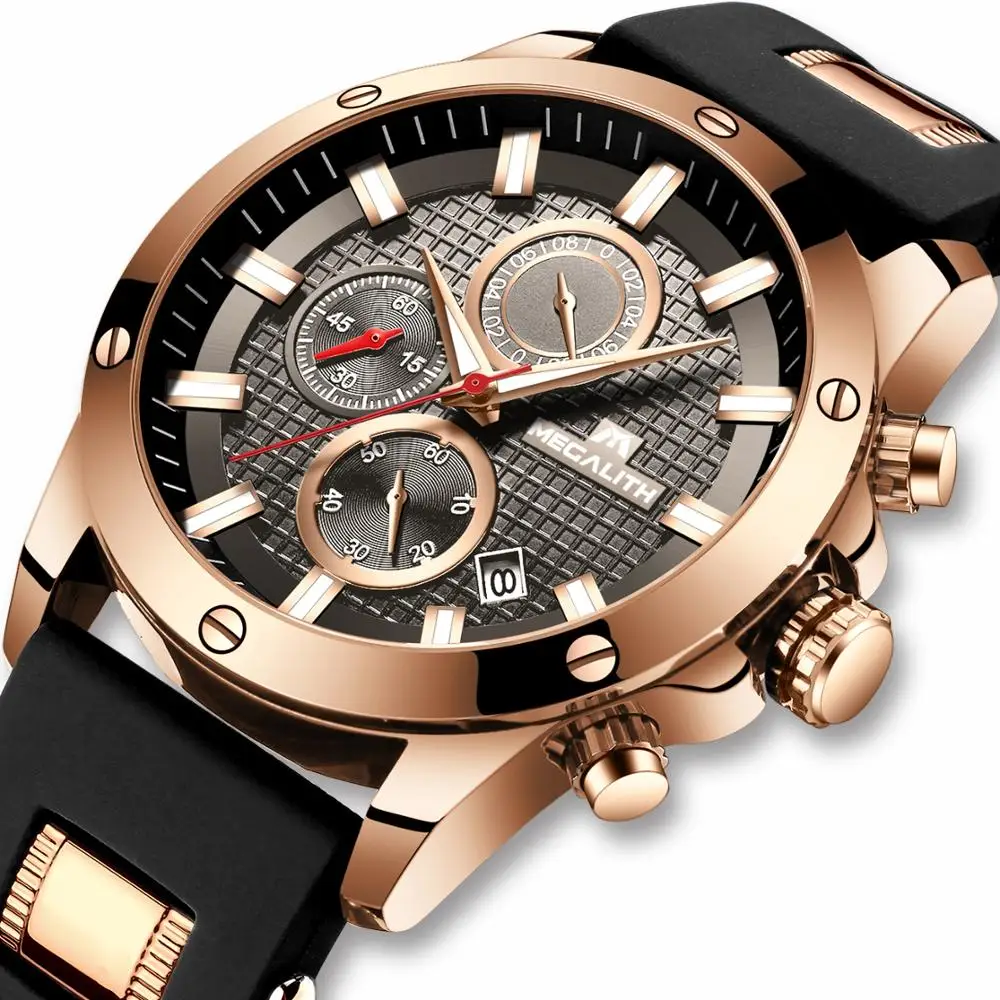 Часы наручные MEGALITH Мужские кварцевые спортивные многофункциональные