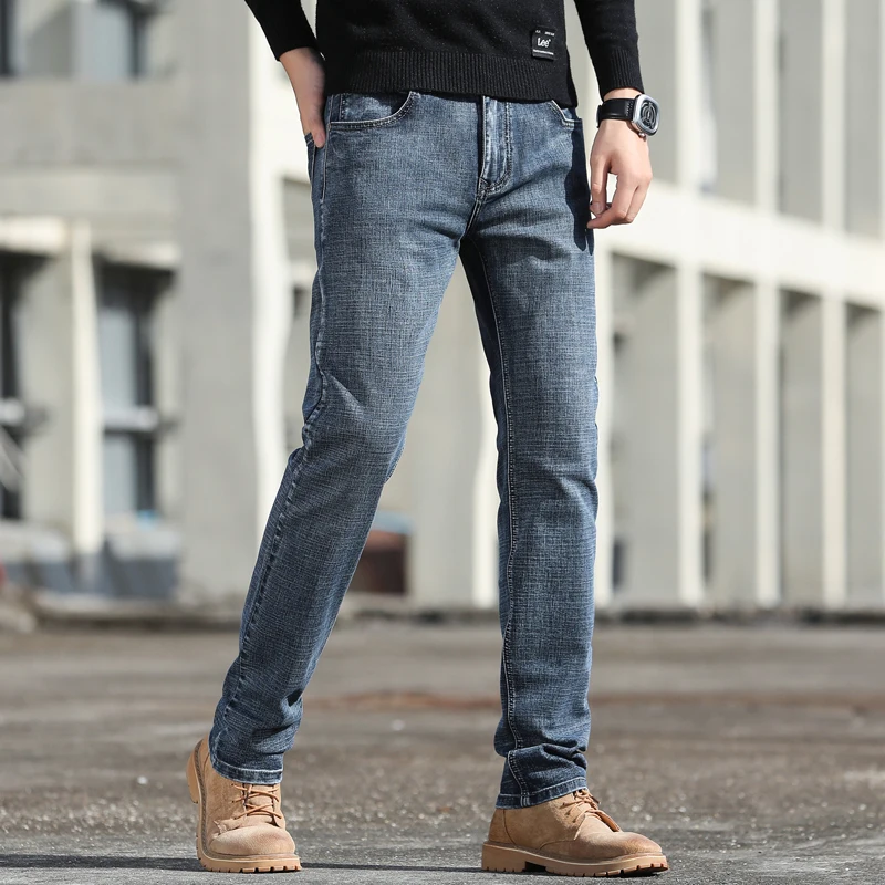 

Autumn and winter new fashion jeans Classic men's fitted denim pants Large size 28-40