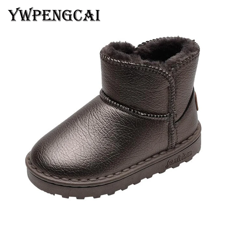 

Детские зимние ботинки YWPENGCAI размеров 25-36, теплые меховые зимние сапоги унисекс для мальчиков и девочек, водонепроницаемые ботильоны