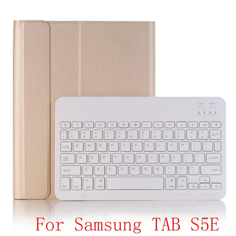 Gold Беспроводной клавиатура чехол для samsung Galaxy TAB S5E Bluetooth чехол с откидной магнитной крышкой клавиатура чехол для планшета для samsung TAB S5E S4 s5 e 10,5 - Цвет: Gold