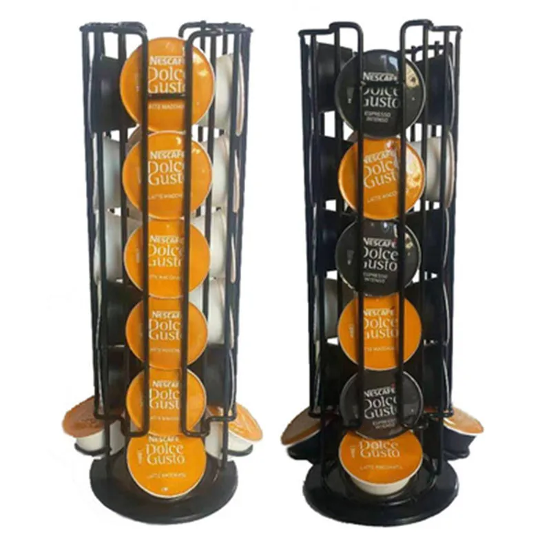 Вращающийся держатель для капсул кофе 24 чашки стойка Dolce Gusto из нержавеющей стали