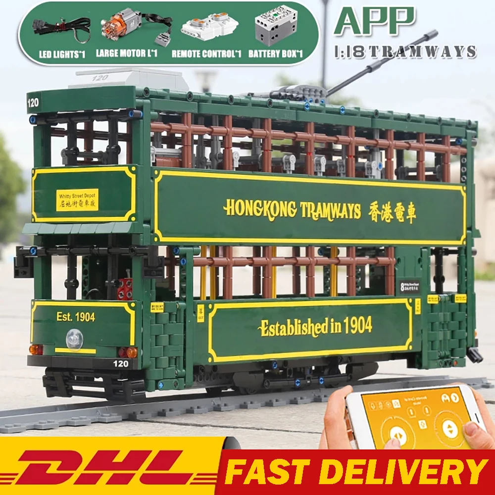 

MOULD KING KB120 High-Tech Car The APP RC Motorized 1904 Whitty Street Depot Building Blocks Bricks Kids Christmas Toys Gift