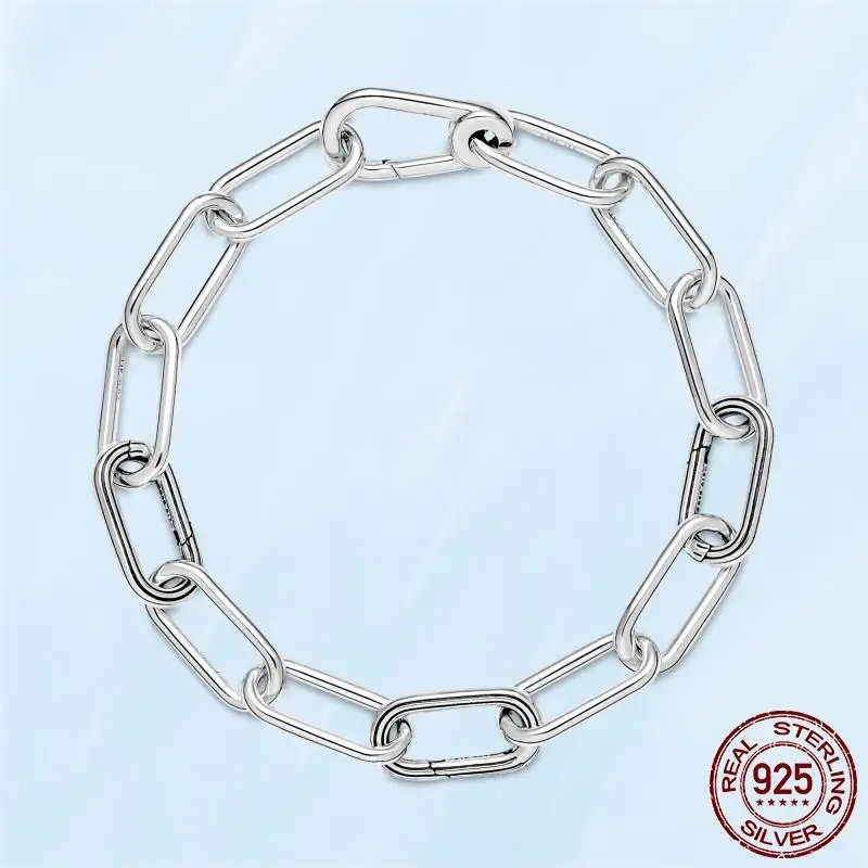 

Hot Sale Fashion 925 Sterling Silver Charm Me Slender Link Bracelet Suitable For The Original pan DIY Bracelet Jewe