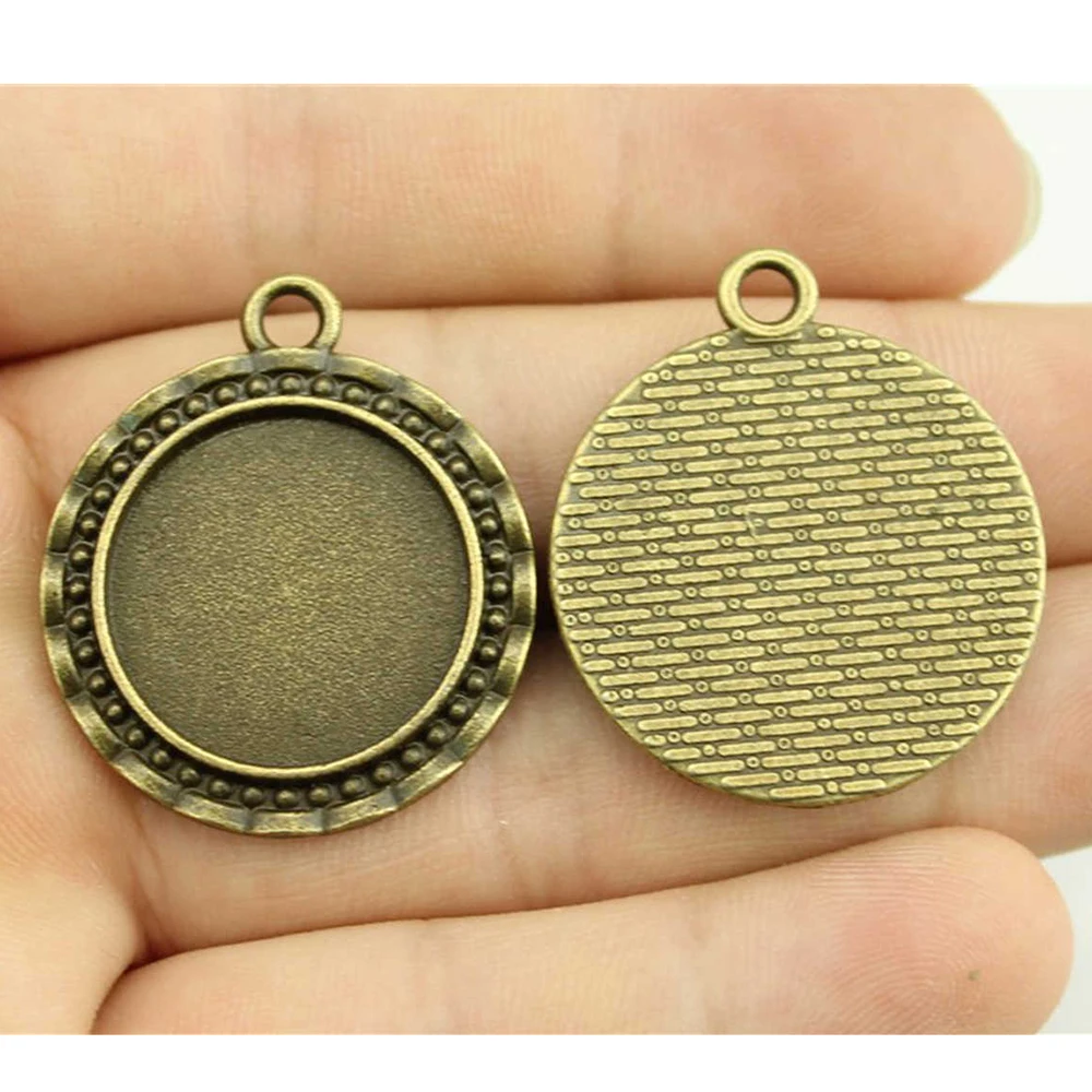 

Accessories for jewelry charm DIY 20mm Round Simple Style pendant base 5pcs