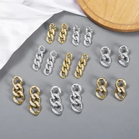 fashion punk gold color womens chain earrings exaggerated lock design acrylic lightweight simple jewelry earrings wedding gift
